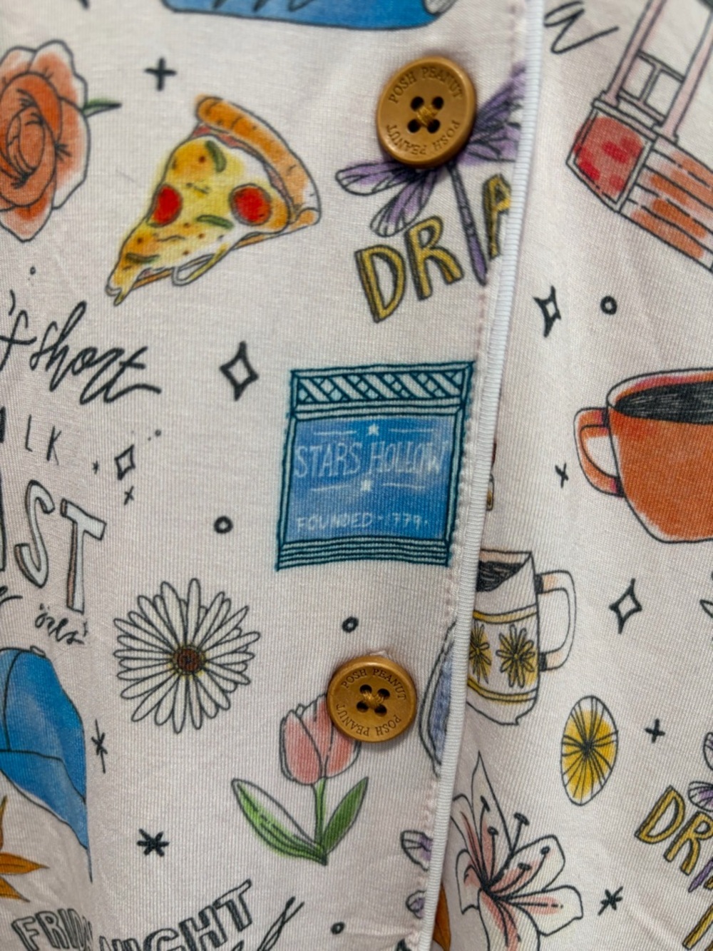 Gilmore Girls x Posh Peanut NWT size XL Women’s Pajama Top Bamboo Lightweight - Picture 7 of 15